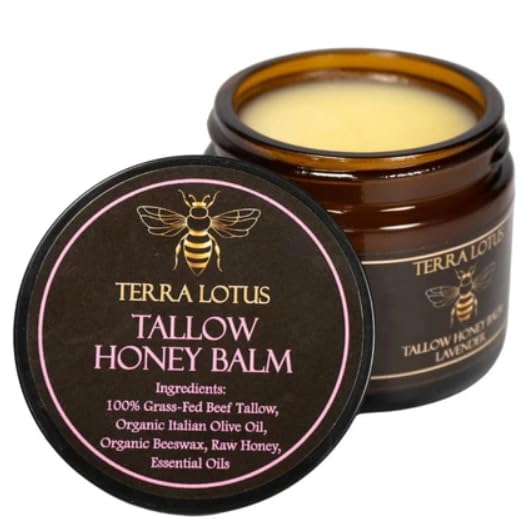 Organic Grass-Fed Beef Tallow Balm with Raw Honey
